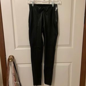 New Look faux leather split front legging in black